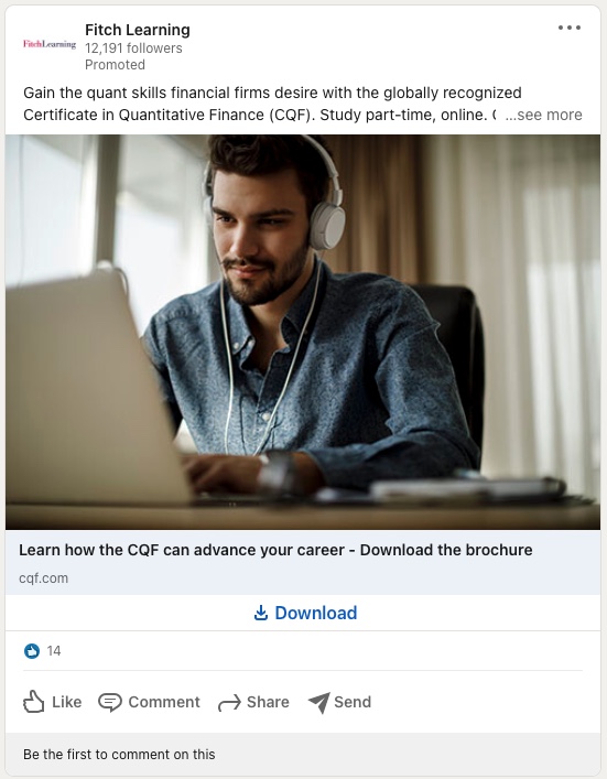 The image shows a LinkedIn ad