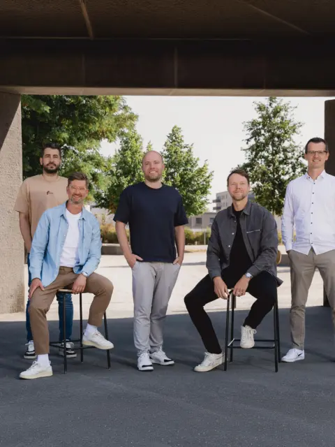 The founders and new managing directors: Mario Strack, Axel Scheuering, Christian Stephan, Daniel Unger, and Fabian Drescher (from left)